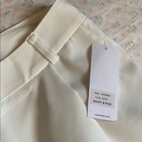 NWT Calvin Klein White Cargo Pants Size 4 - Picture 13 of 14